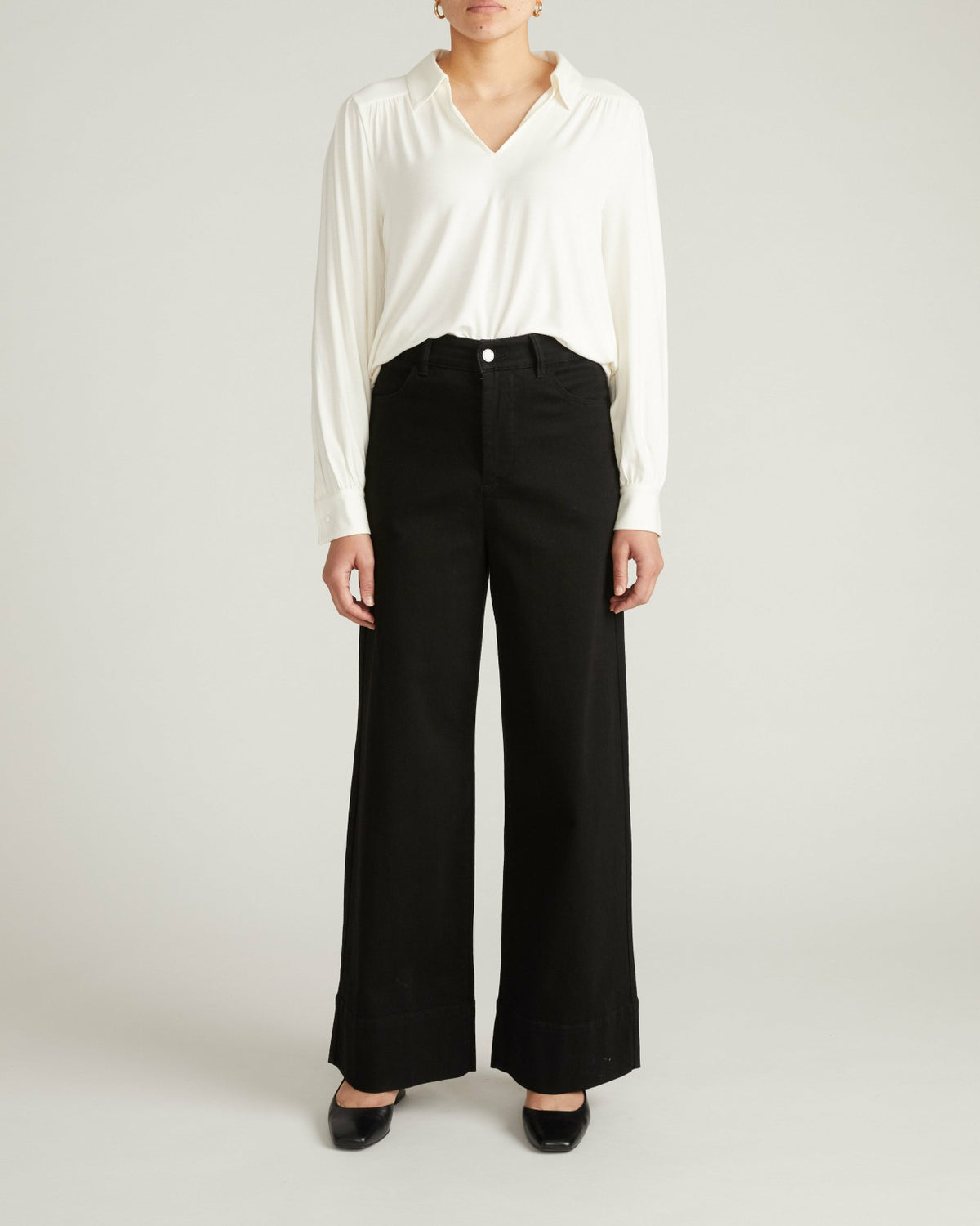 Moore Liquid Jersey Blouse - White | Universal Standard
