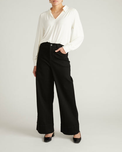 Moore Liquid Jersey Blouse - White | Universal Standard