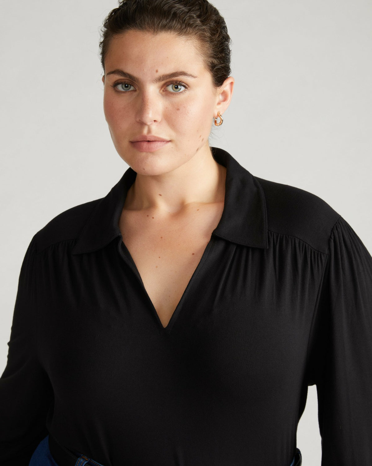 Moore Liquid Jersey Blouse - Black | Universal Standard