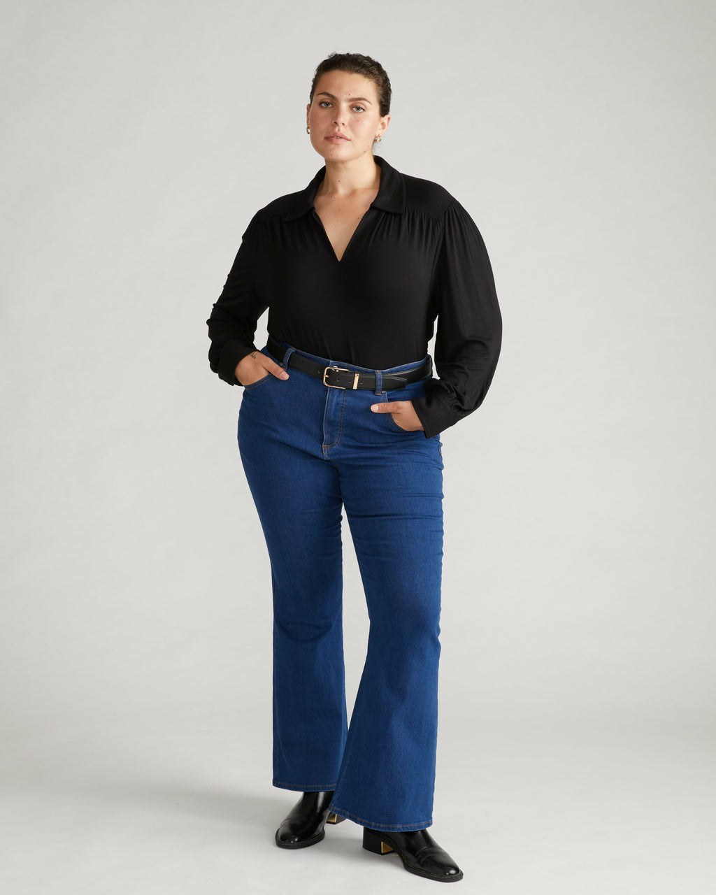 Moore Liquid Jersey Blouse - Black | Universal Standard
