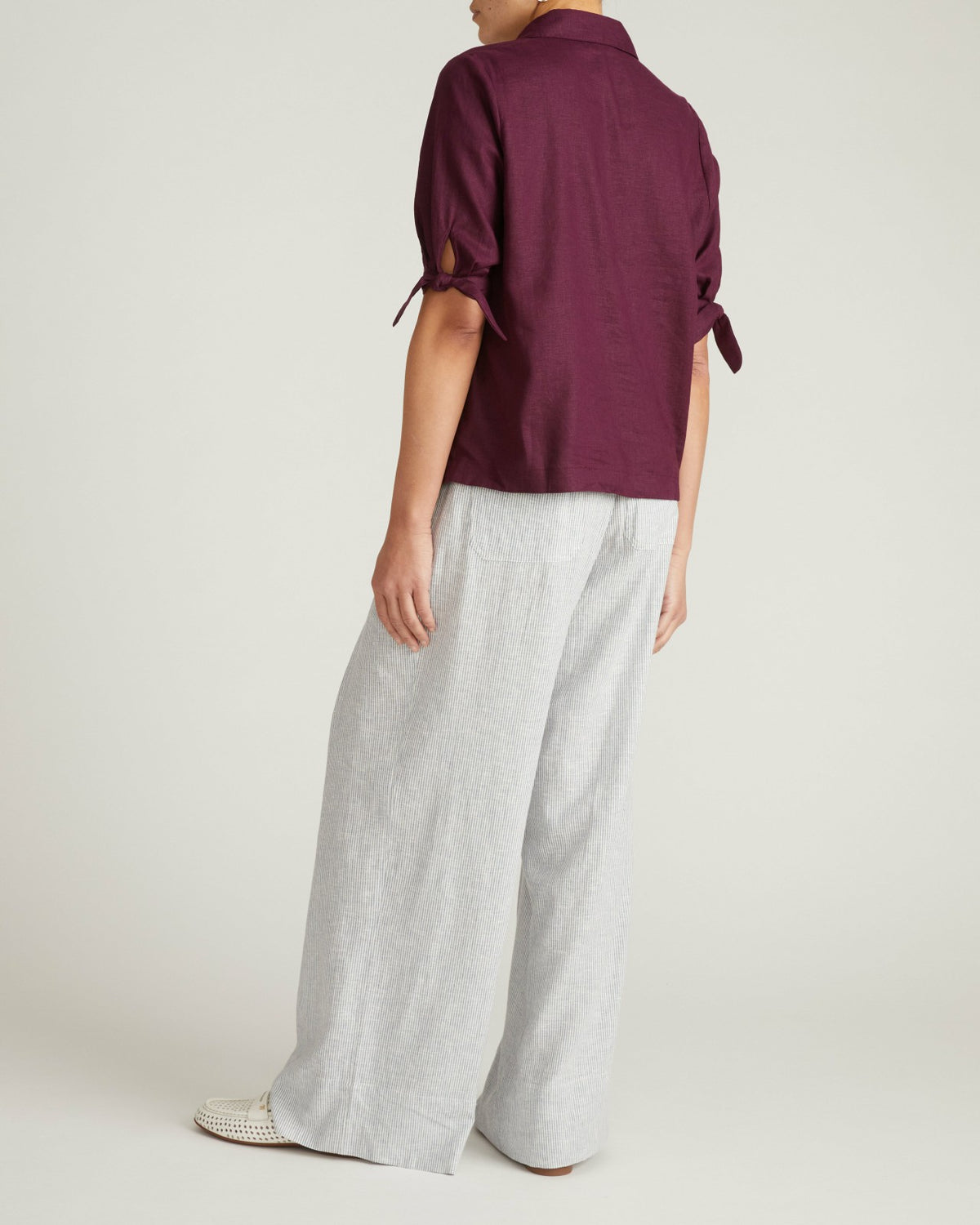 Luisa Short Sleeve Linen Blend Shirt - Acai | Universal Standard