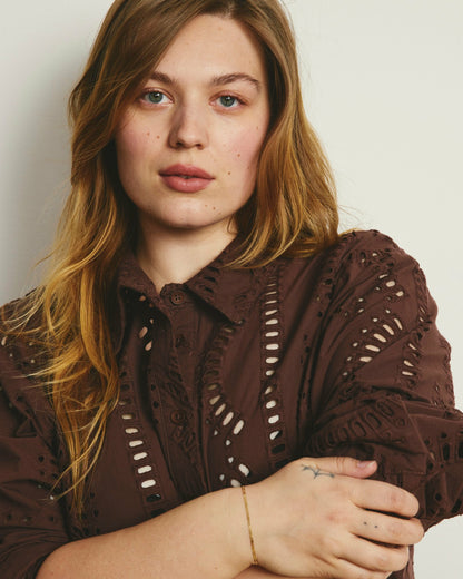 The Embroidered Artist Poplin Shirt - Peppercorn | Universal Standard