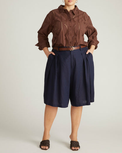The Embroidered Artist Poplin Shirt - Peppercorn | Universal Standard