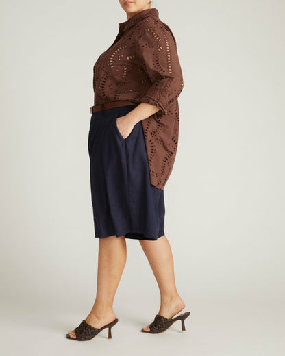 The Embroidered Artist Poplin Shirt - Peppercorn | Universal Standard
