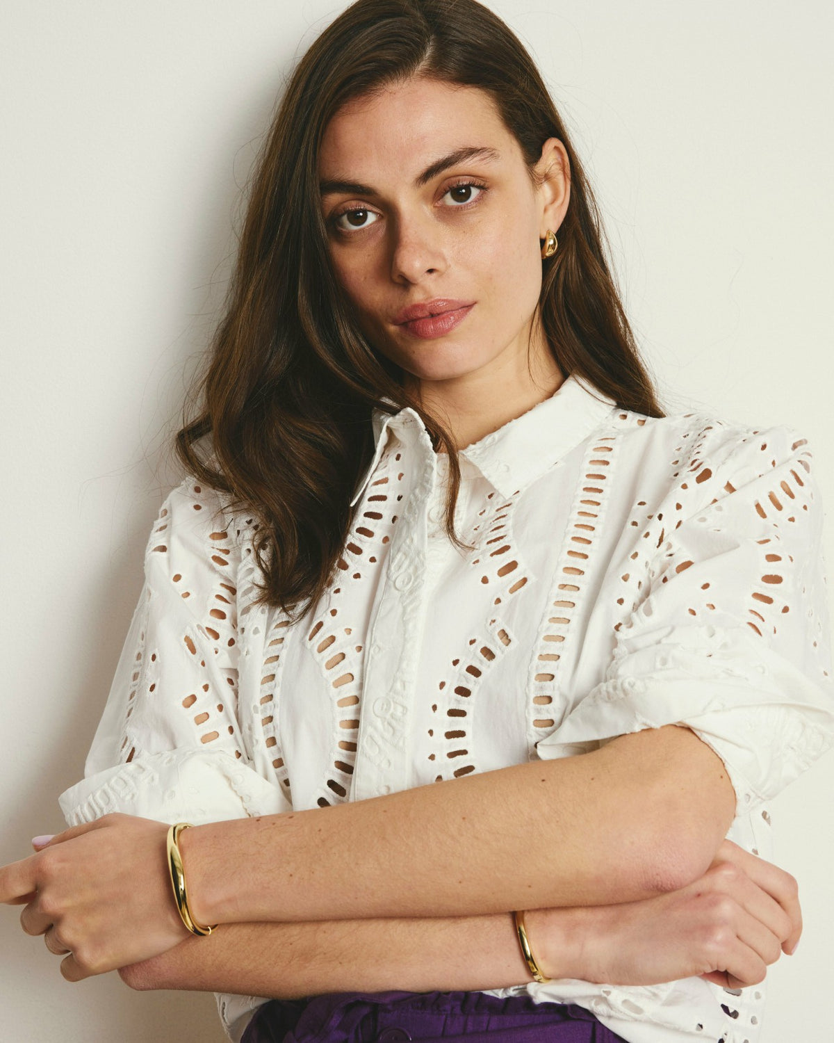 The Embroidered Artist Poplin Shirt - White | Universal Standard