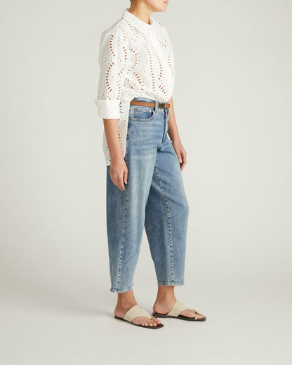 The Embroidered Artist Poplin Shirt - White | Universal Standard
