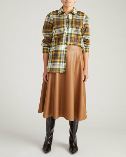The Artist Poplin Shirt - Brown Plaid | Universal Standard
