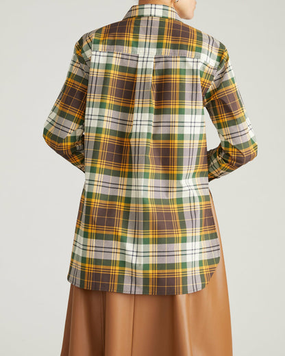 The Artist Poplin Shirt - Brown Plaid | Universal Standard