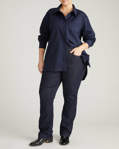 The Artist Poplin Shirt - Navy | Universal Standard