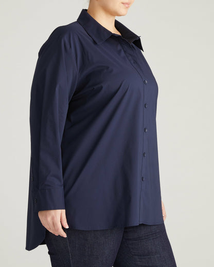 The Artist Poplin Shirt - Navy | Universal Standard