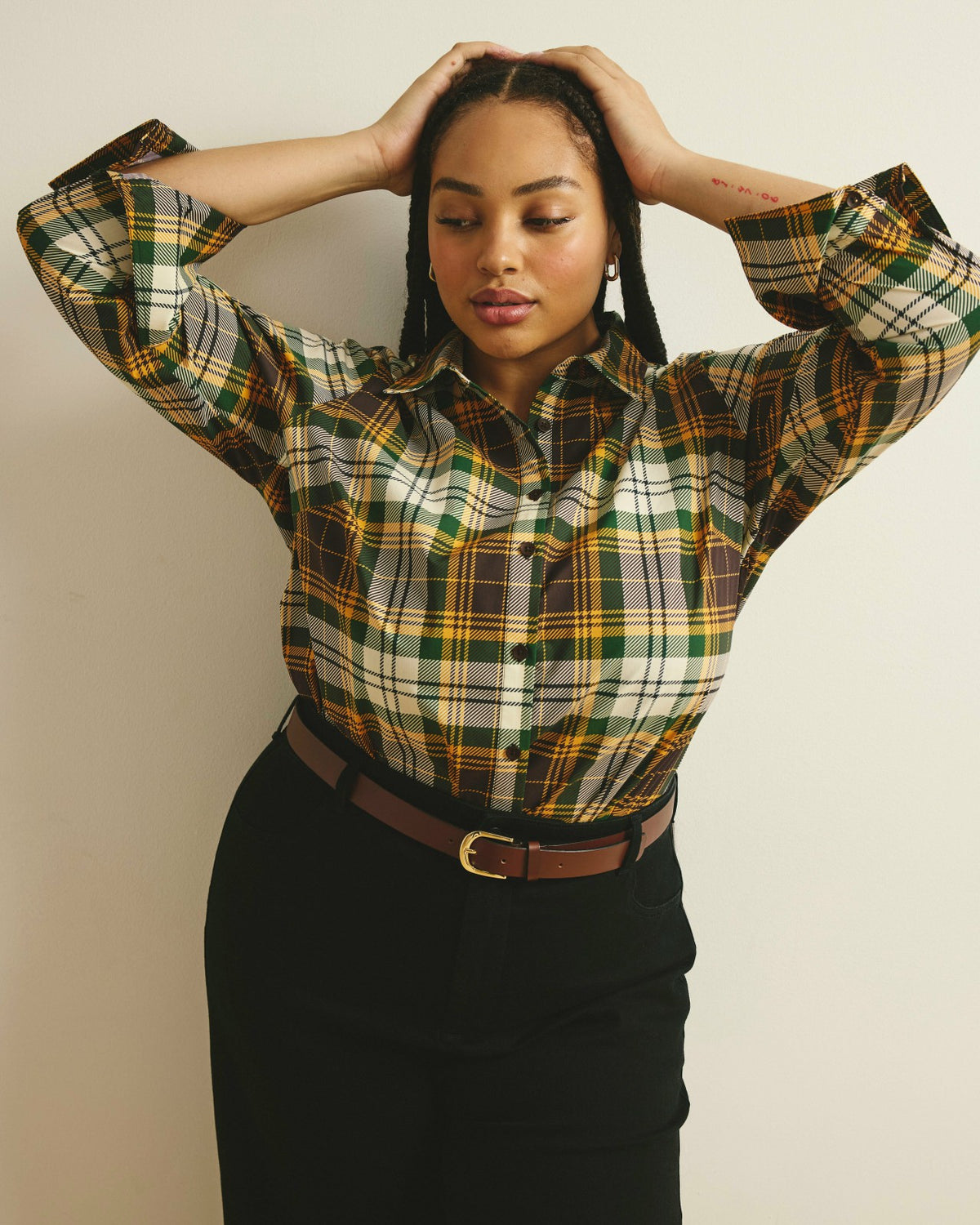 Henning x US Madison Shirt - Brown Plaid | Universal Standard