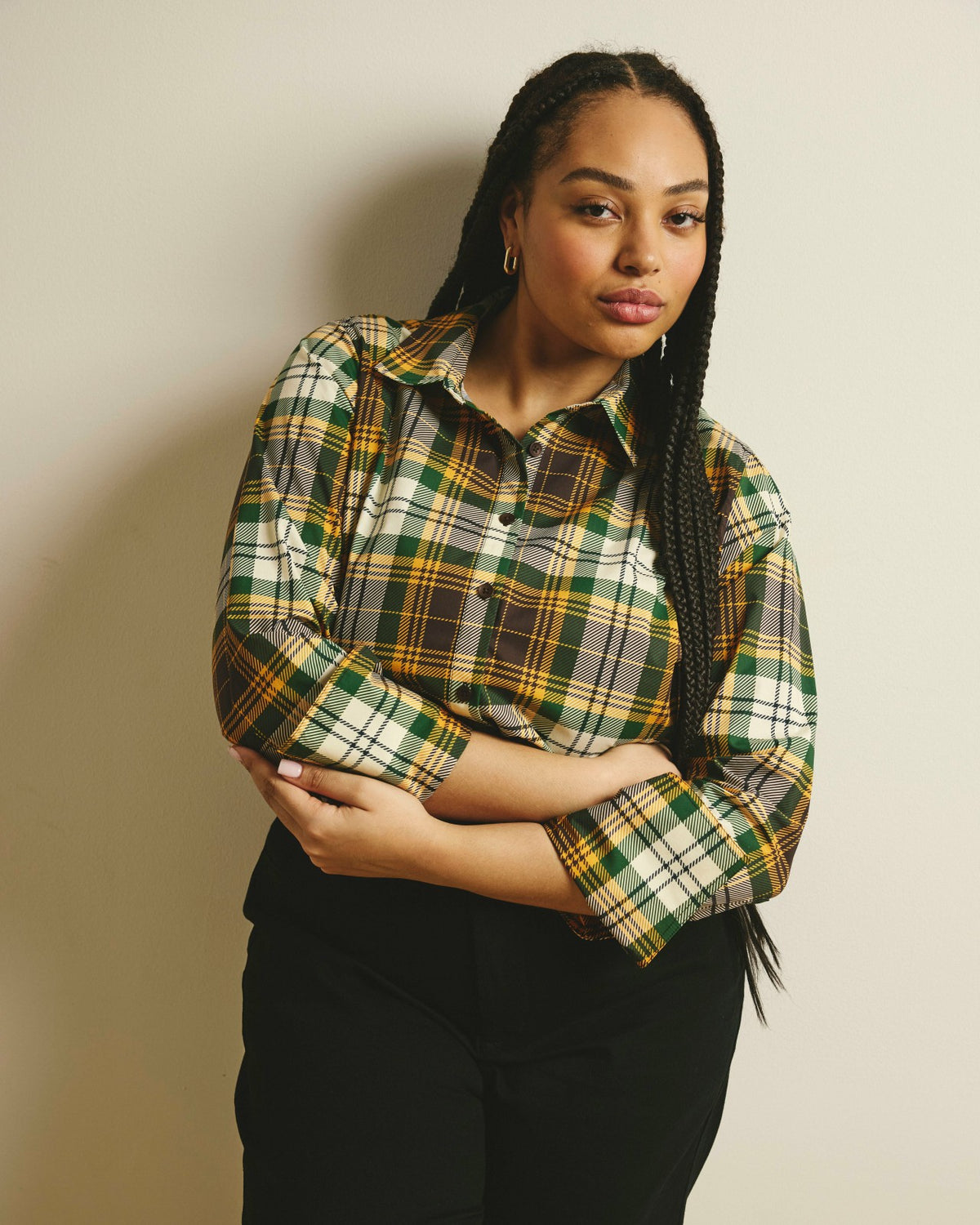 Henning x US Madison Shirt - Brown Plaid | Universal Standard
