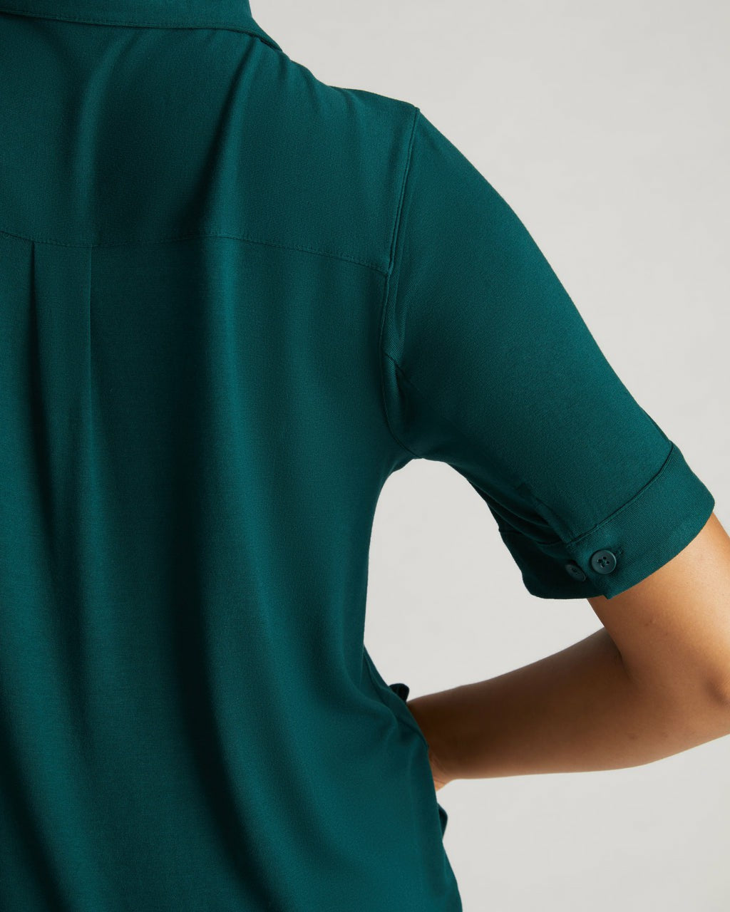 Chelsea Liquid Jersey Short Sleeve Shirt - Forest Green | Universal Standard