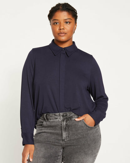 Elbe Liquid Jersey Shirt Classic Fit - Midnight | Universal Standard