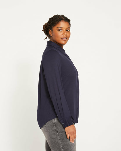 Elbe Liquid Jersey Shirt Classic Fit - Midnight | Universal Standard