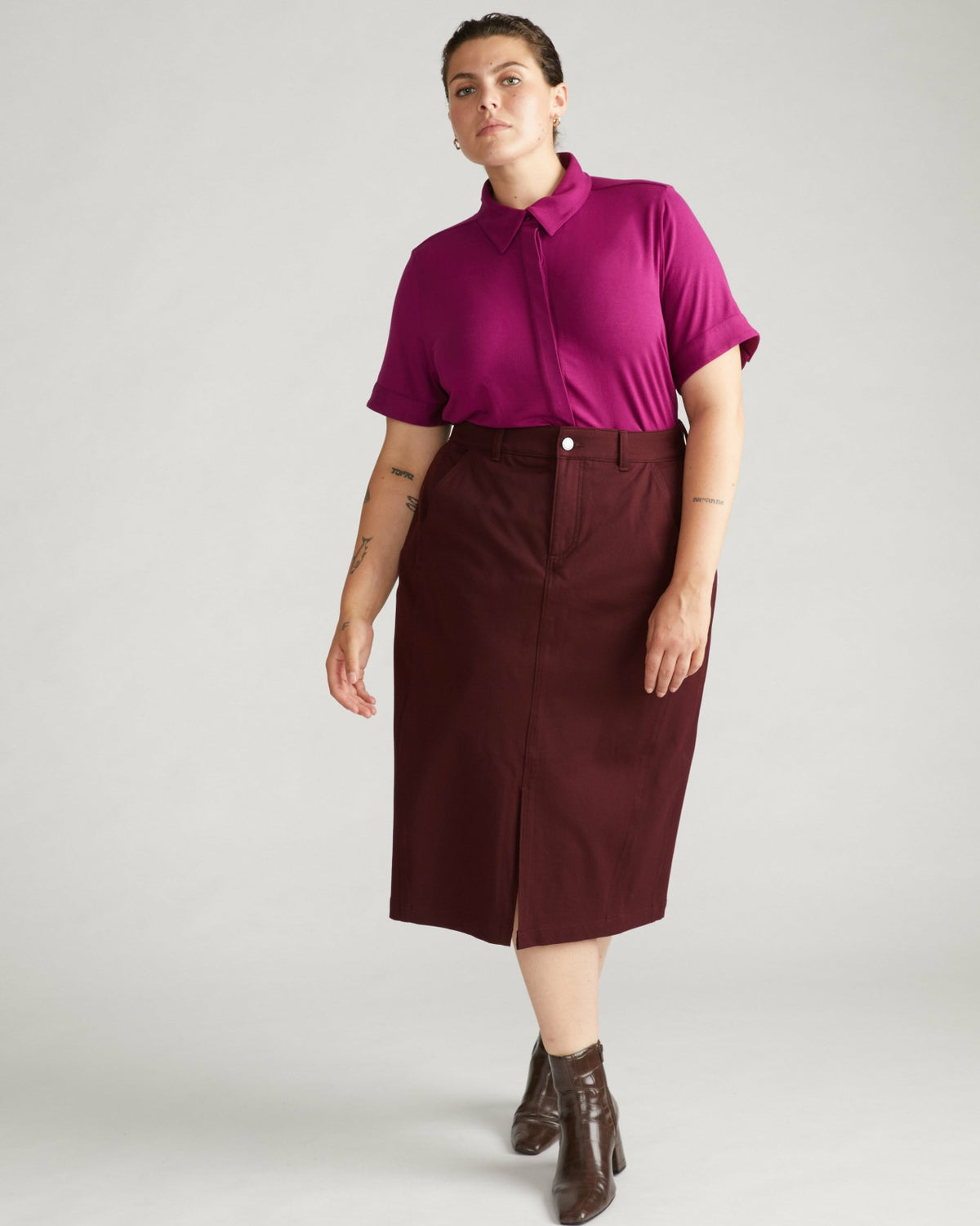 Chelsea Liquid Jersey Short Sleeve Shirt - Rothko Purple | Universal Standard