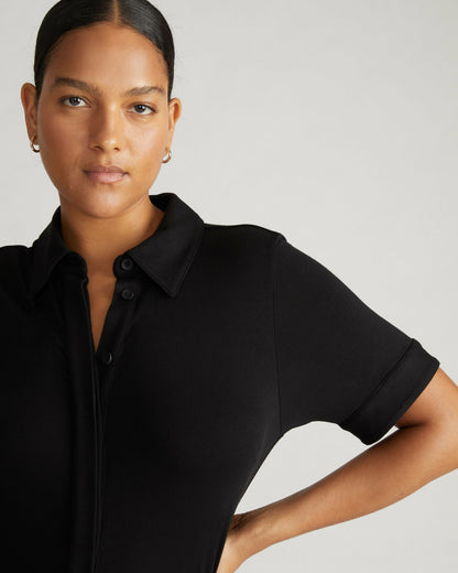 Chelsea Liquid Jersey Short Sleeve Shirt - Black | Universal Standard