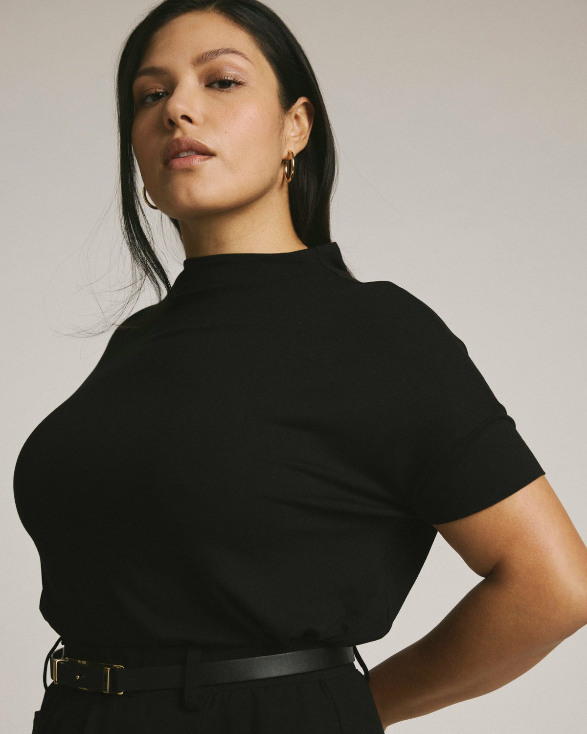 Petra Liquid Jersey Top - Black | Universal Standard