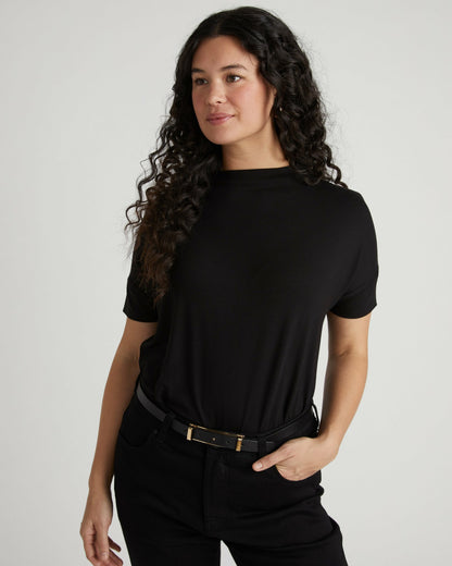Petra Liquid Jersey Top - Black | Universal Standard