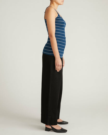 Cloud Rib Camisole - Teal/White Microstripe | Universal Standard