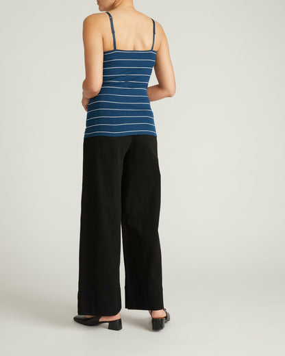 Cloud Rib Camisole - Teal/White Microstripe | Universal Standard