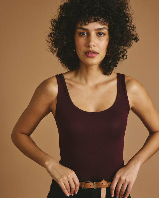 Cloud Rib Tank - Black Cherry | Universal Standard