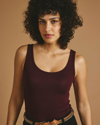 Cloud Rib Tank - Black Cherry | Universal Standard