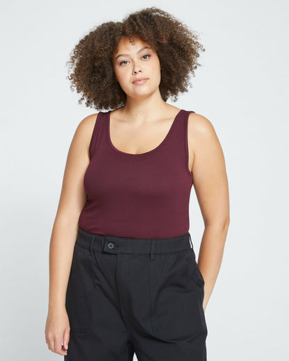 Cloud Rib Tank - Black Cherry | Universal Standard