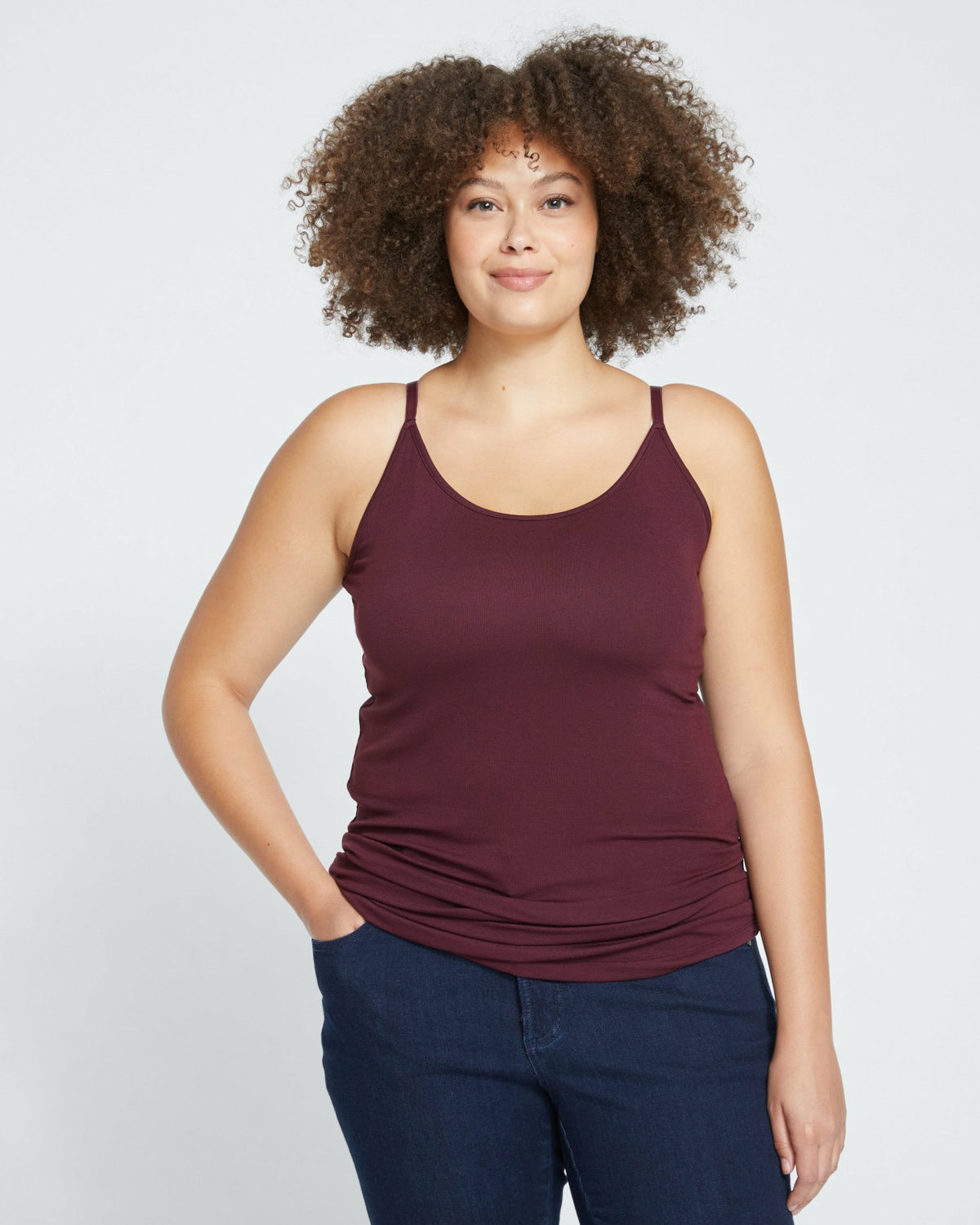 Cloud Rib Camisole - Black Cherry | Universal Standard