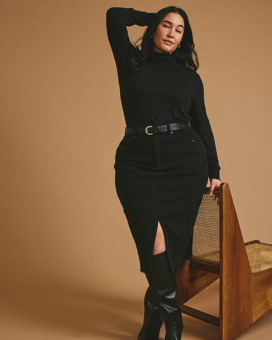 Cloud Rib Turtleneck - Black | Universal Standard