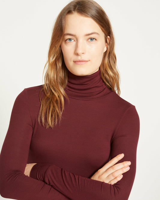 Cloud Rib Turtleneck - Black Cherry | Universal Standard