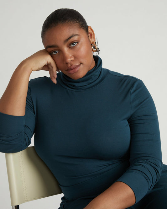 Cloud Rib Turtleneck - Deep Sea | Universal Standard