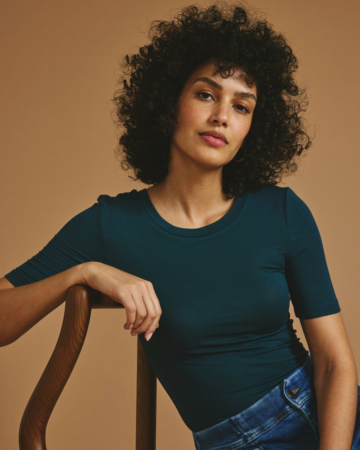 Cloud Rib Short Sleeve Crew Neck Tee - Deep Sea | Universal Standard