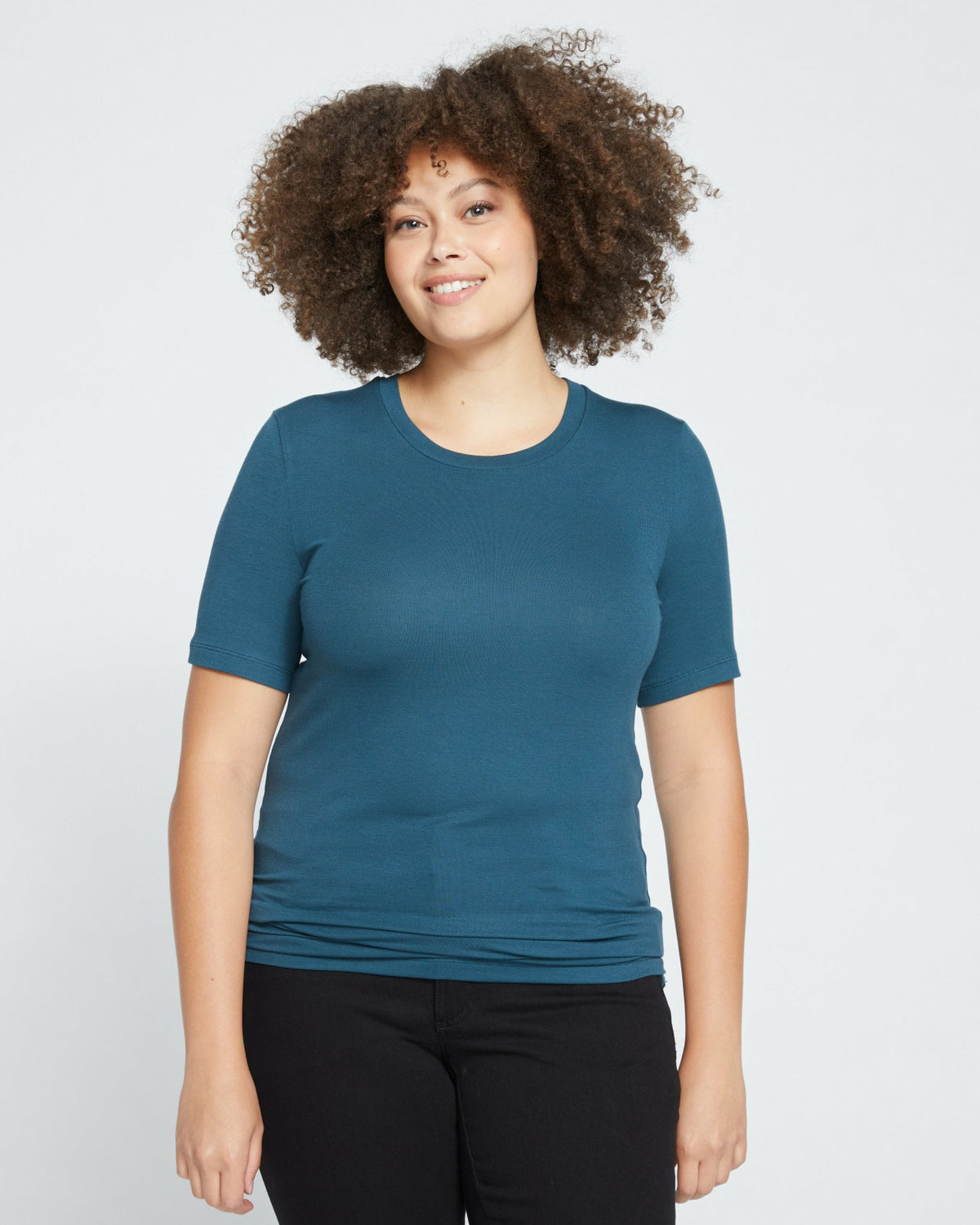 Cloud Rib Short Sleeve Crew Neck Tee - Deep Sea | Universal Standard