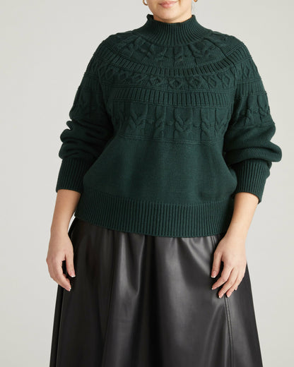 Safiya Cable Knit Sweater - Forest Green | Universal Standard