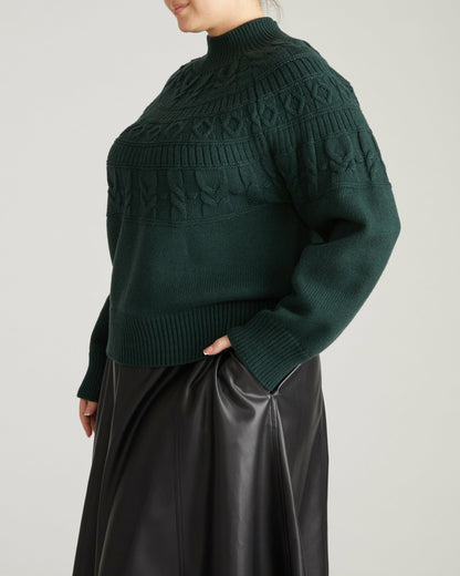 Safiya Cable Knit Sweater - Forest Green | Universal Standard