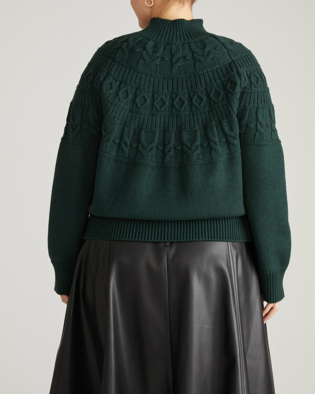 Safiya Cable Knit Sweater - Forest Green | Universal Standard