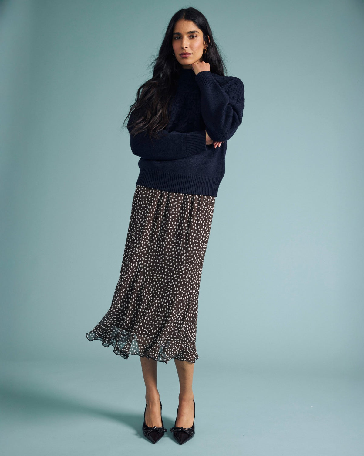 Safiya Cable Knit Sweater - Midnight | Universal Standard