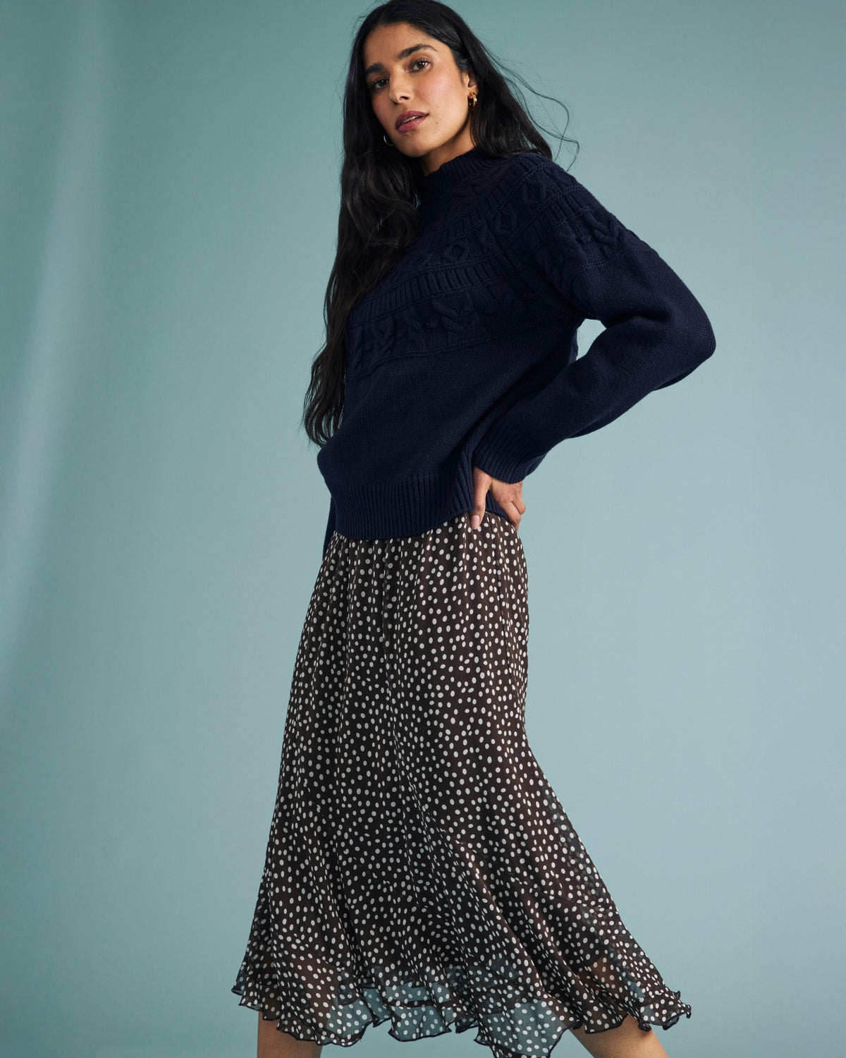 Safiya Cable Knit Sweater - Midnight | Universal Standard