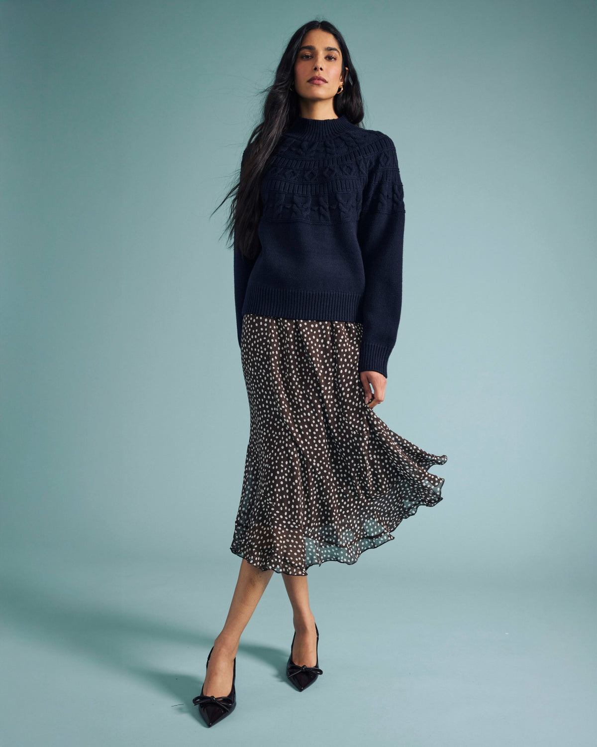 Safiya Cable Knit Sweater - Midnight | Universal Standard