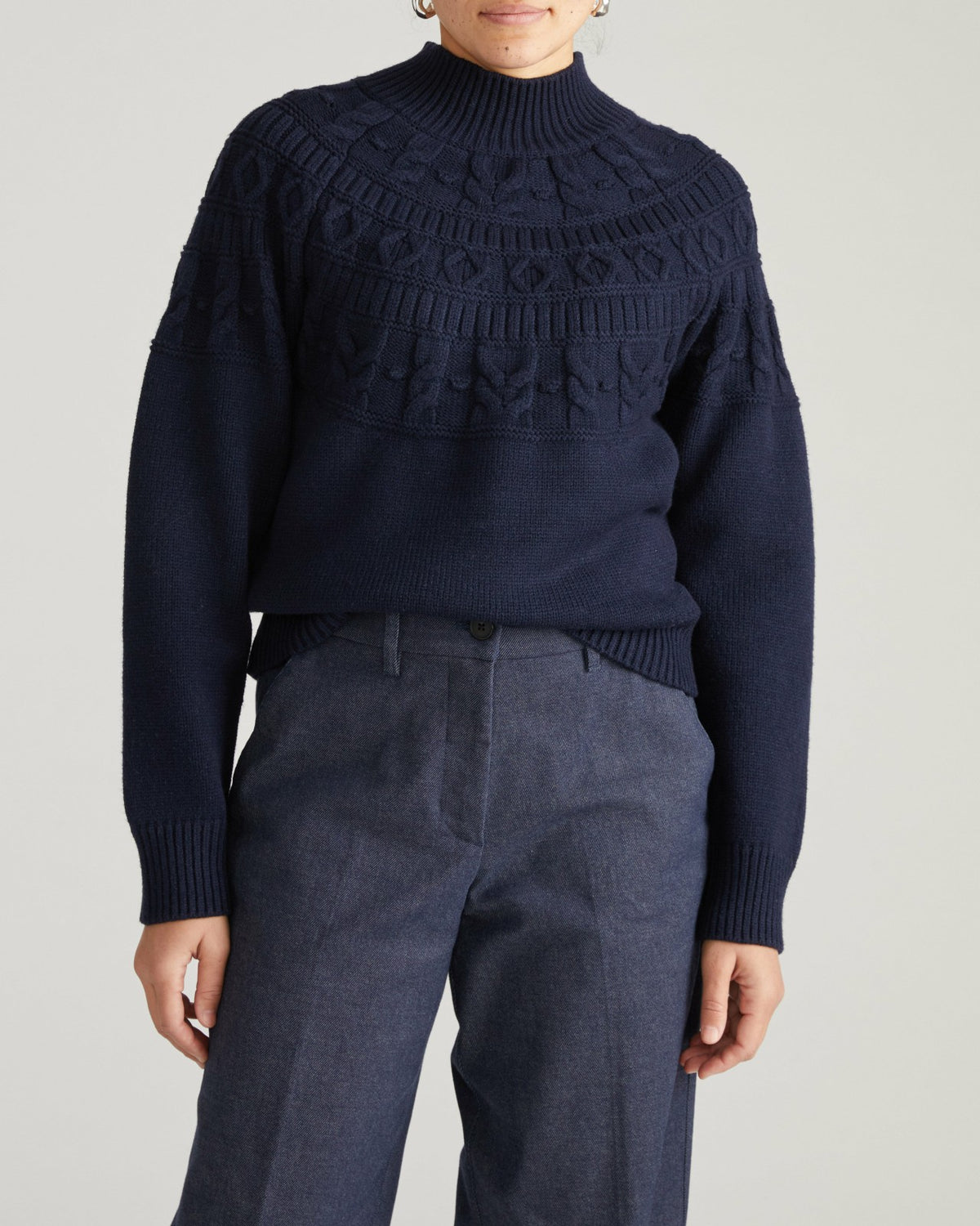 Safiya Cable Knit Sweater - Midnight | Universal Standard