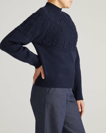 Safiya Cable Knit Sweater - Midnight | Universal Standard