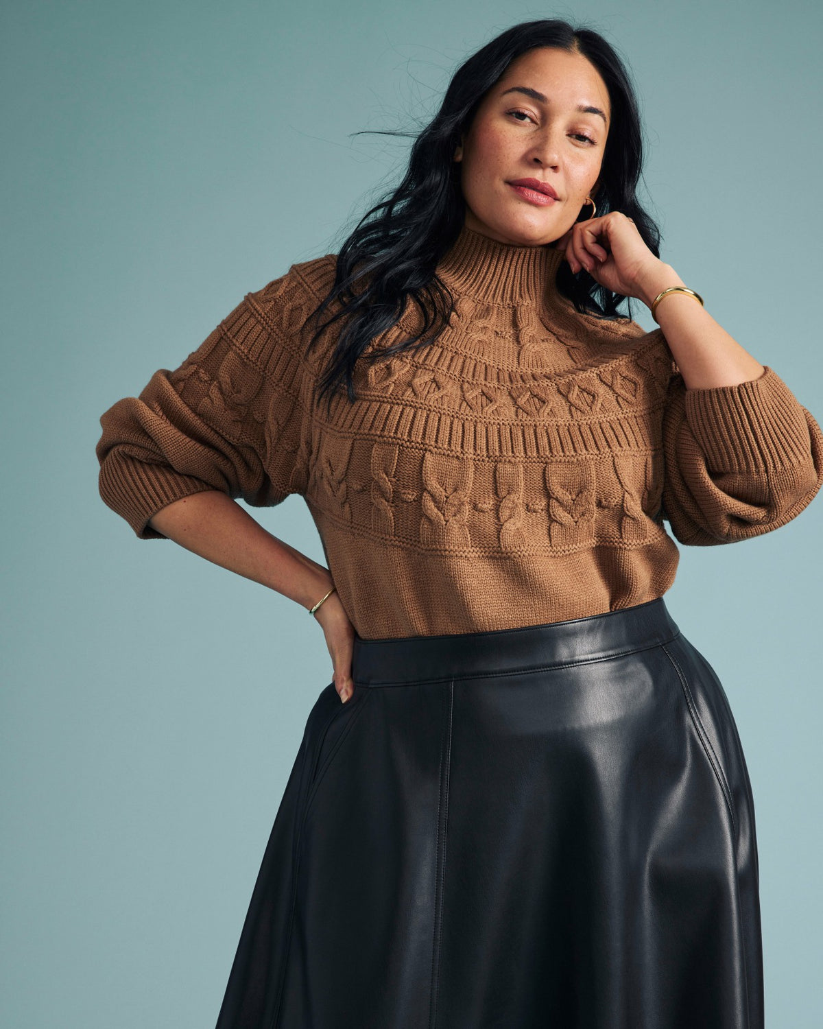 Safiya Cable Knit Sweater - Classic Camel | Universal Standard