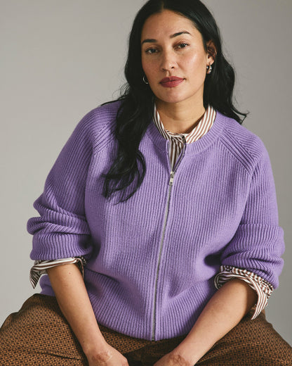 Better-Than-Wool Zip Cardigan - Purple Posey | Universal Standard