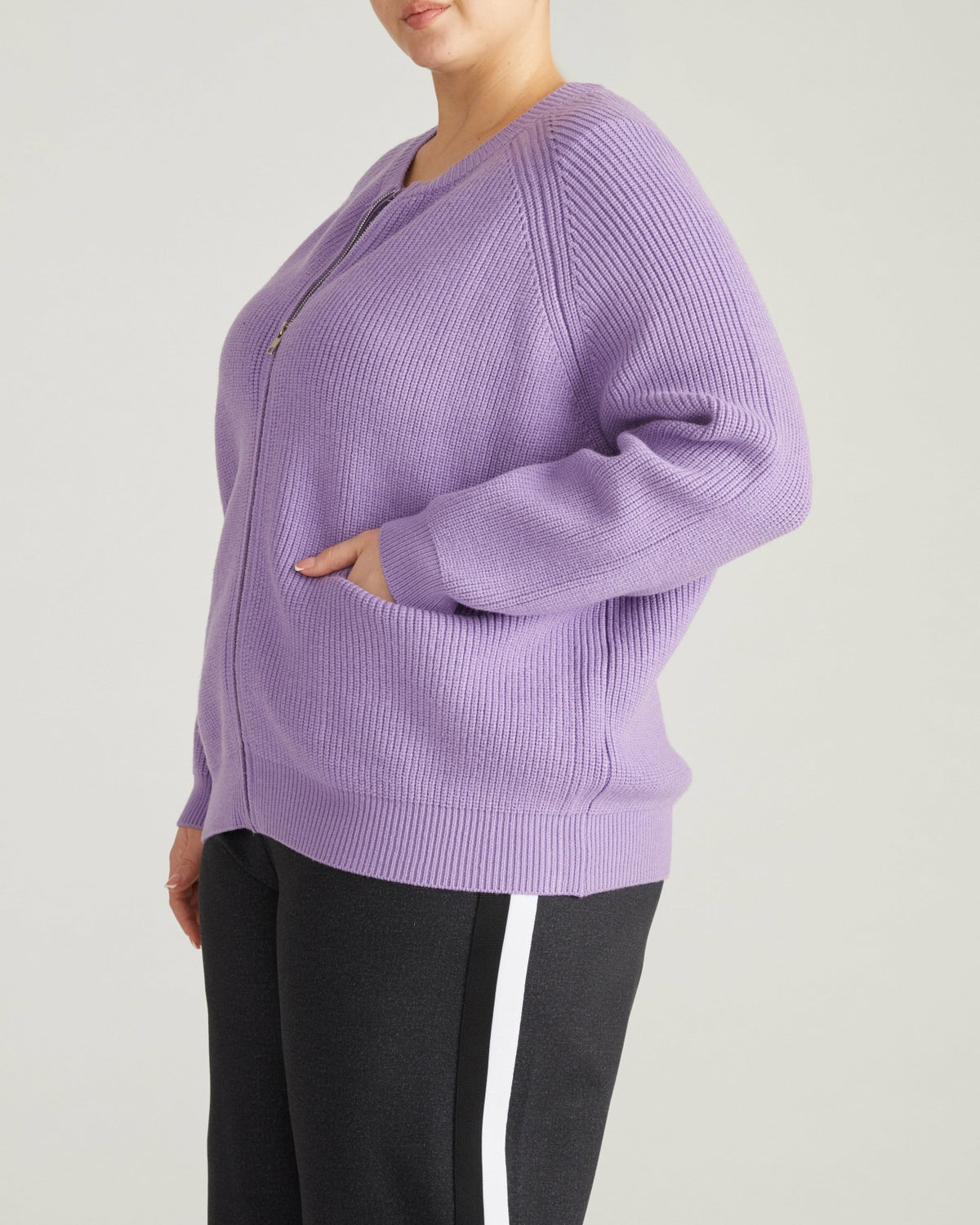 Better-Than-Wool Zip Cardigan - Purple Posey | Universal Standard