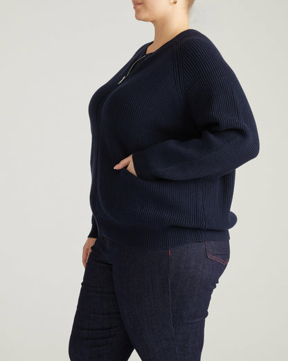 Better-Than-Wool Zip Cardigan - Midnight | Universal Standard