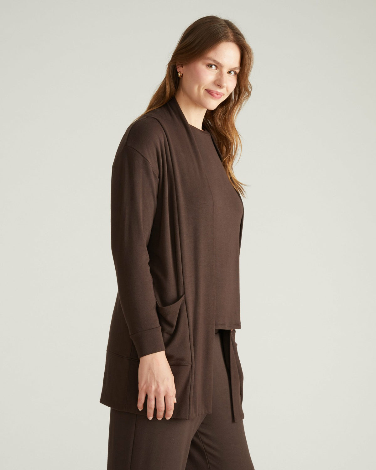 TravelKnit Minimalist Cardigan - Espresso | Universal Standard