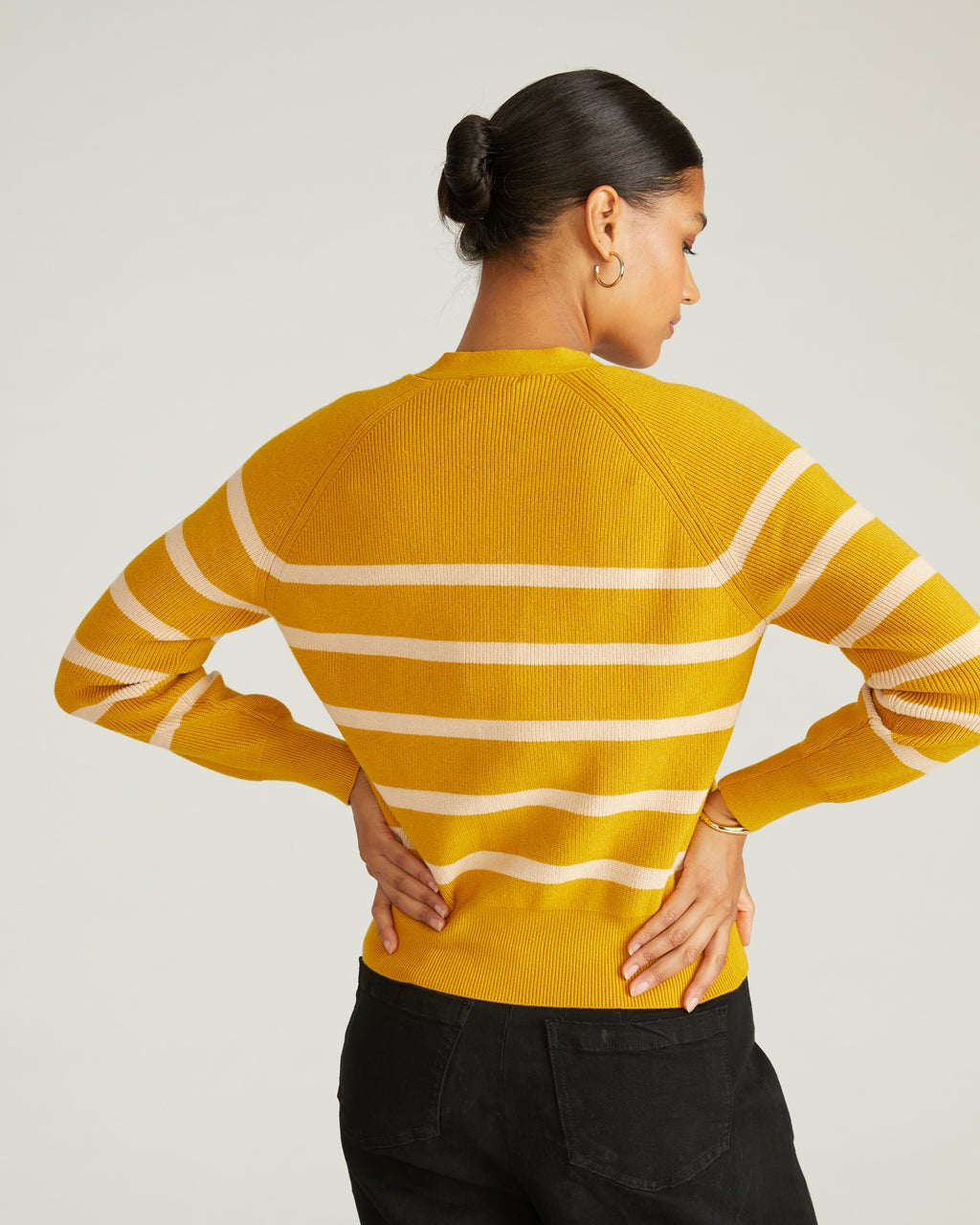 Better-Than-Wool Cardigan - Mustard/Pink Sand Stripe | Universal Standard
