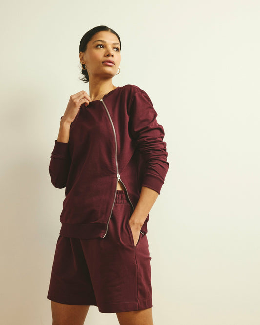 Meridien Zip Sweatshirt - Black Cherry | Universal Standard