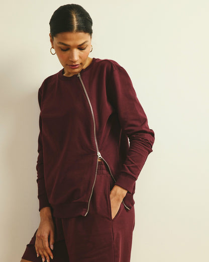 Meridien Zip Sweatshirt - Black Cherry | Universal Standard